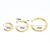 Gold-Plated Stainless Steel Round Earrings - European & American Fashion, Simple Hollow Circle Design