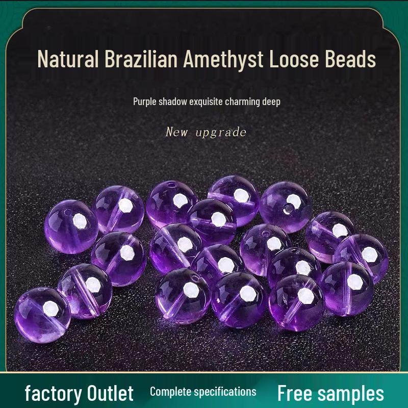 High-Quality Natural Amethyst Beads Necklace & Bracelet DIY Set