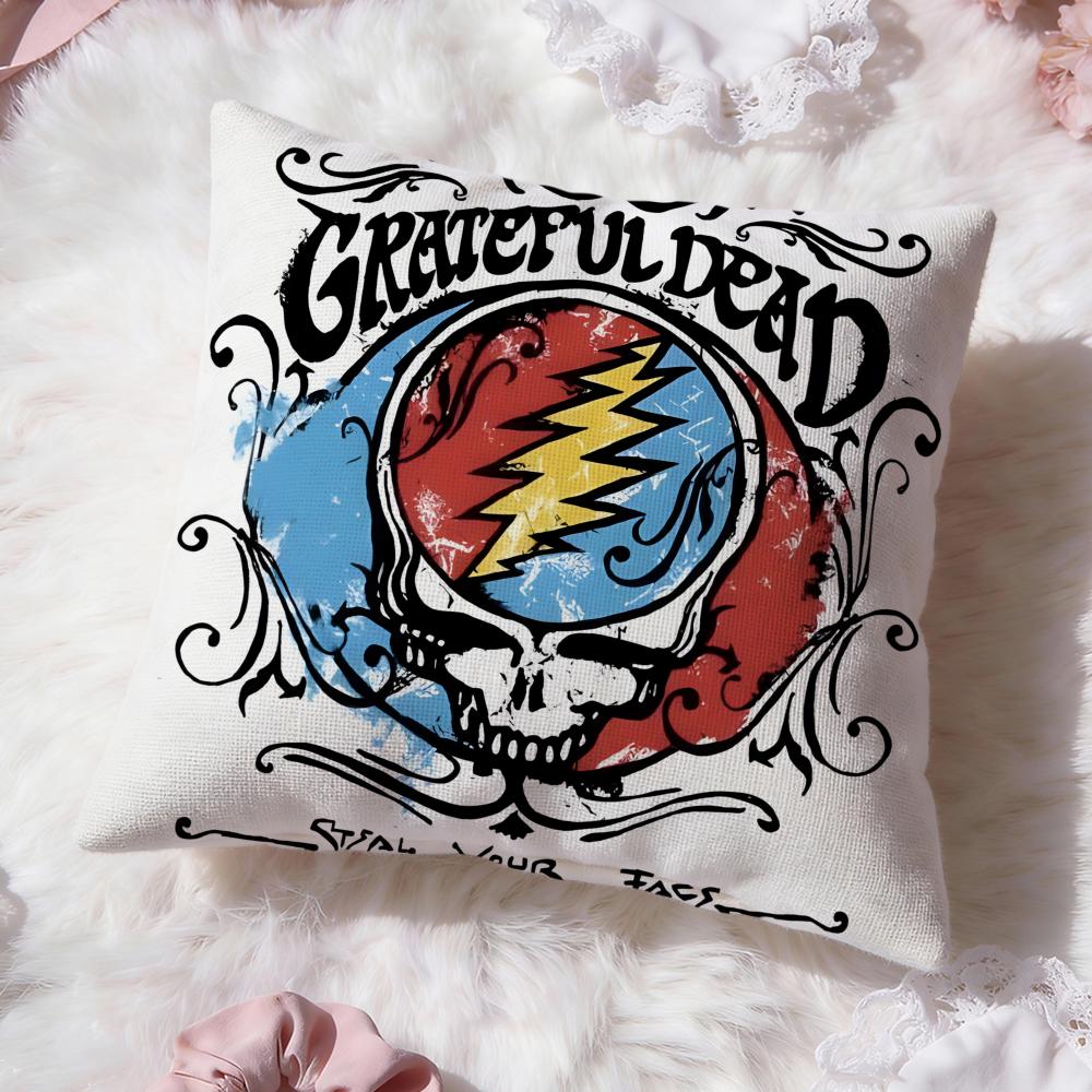 Band G-Grateful D-Dead Kissenbezug Premium Komfort Wendbarer Kissenbezug -Zwei-in-Eins-Design für Jeden Raum & Autoinnenraum