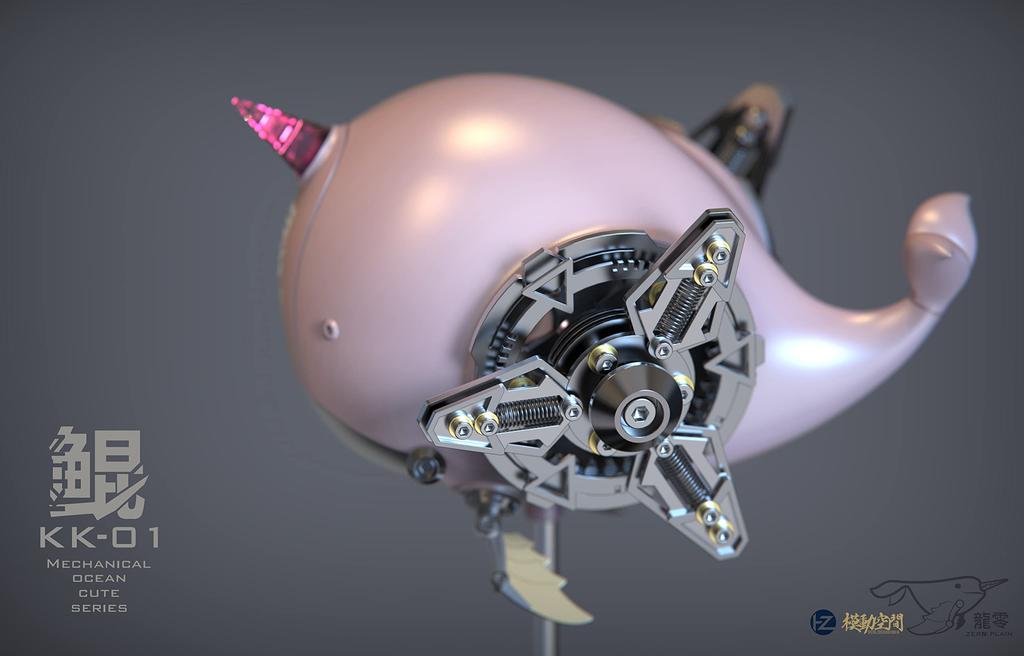 ZERO PLAIN Mechanical Ocean Cute KK 01A Kon Pink ABS PE Acrylic Metal Complete Figure Non-Scale & & & Pre-painted