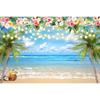 Tropischer Strand Hintergrund für Fotografie Sommer Hawaii Blaues Ozeanwasser Meeresufer Palme Kinder Feiertagsparty Foto Hintergrund Dekoration