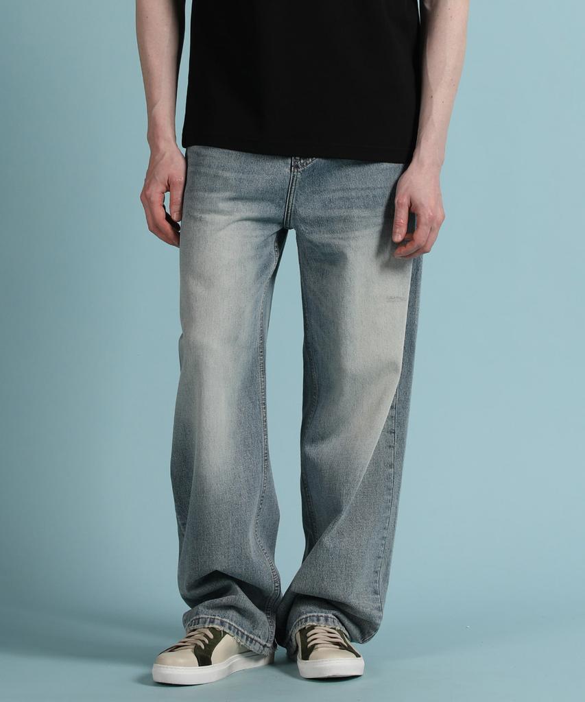 PANICALE Blue Washed Wide Denim Pants