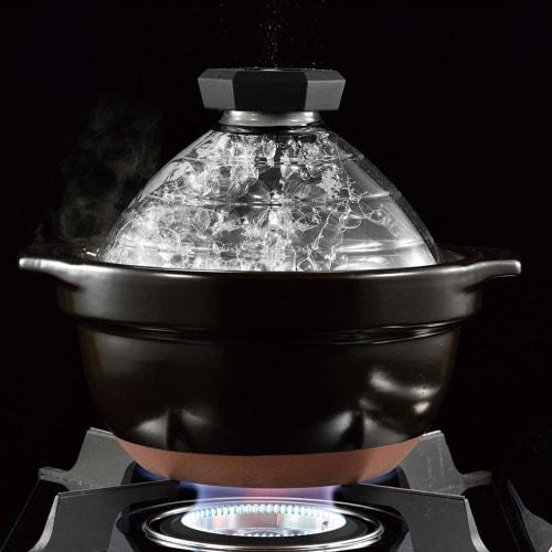 HARIO Rice Pot with Glass Lid 2~3 Cups Banko Ware Rice Cooking Earthen Pot GNR-200-B-AZ Black