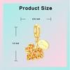 Golden Maple Leaf Charm Copper Dangle Beads Pandent Fit 4Mm Hole Diameter Bracelet Diy Bead Ms Jewelry Gift