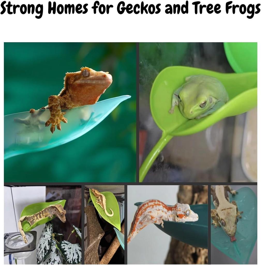 Animal Habitat Leaf Suction Cup Reptile Basking Area Resting Terrace Suction Cups Accessories Simulated Leaves for Geckos