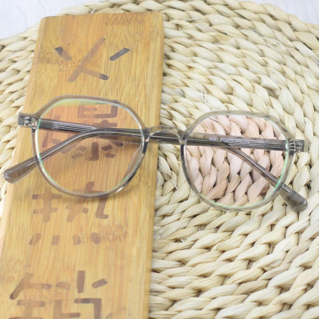 Trendy Women's and Men's Polygonal Net Red Glasses - Full Frame TR90 Plano Transparent Eyewear