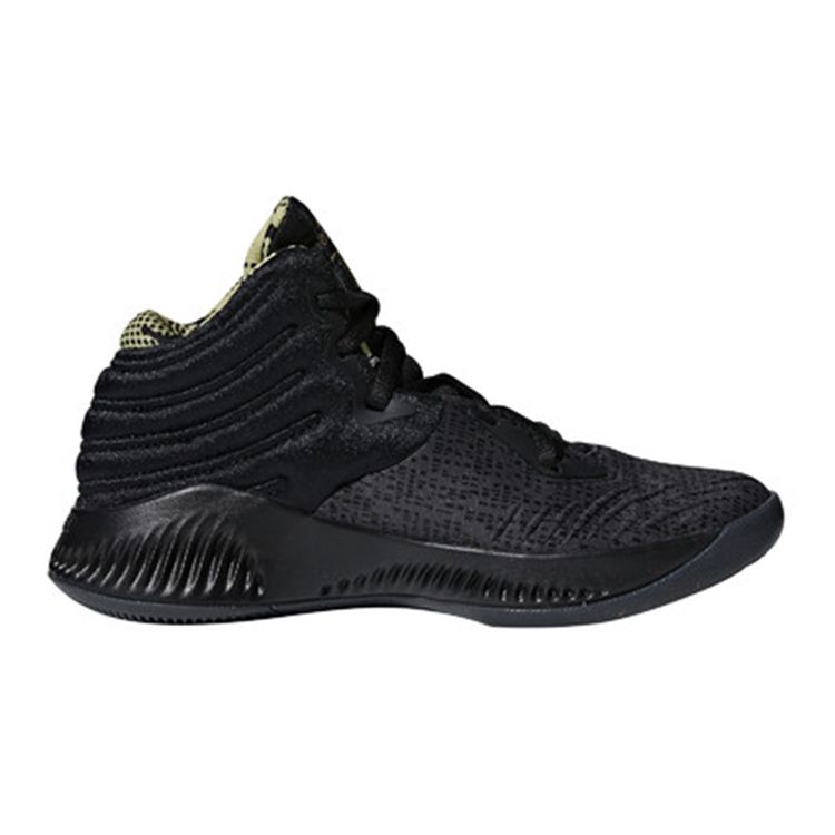 Adidas Mad Bounce 2018 High Top Retro Basketball Shoes Kids Sneakers Black Gold BB7545