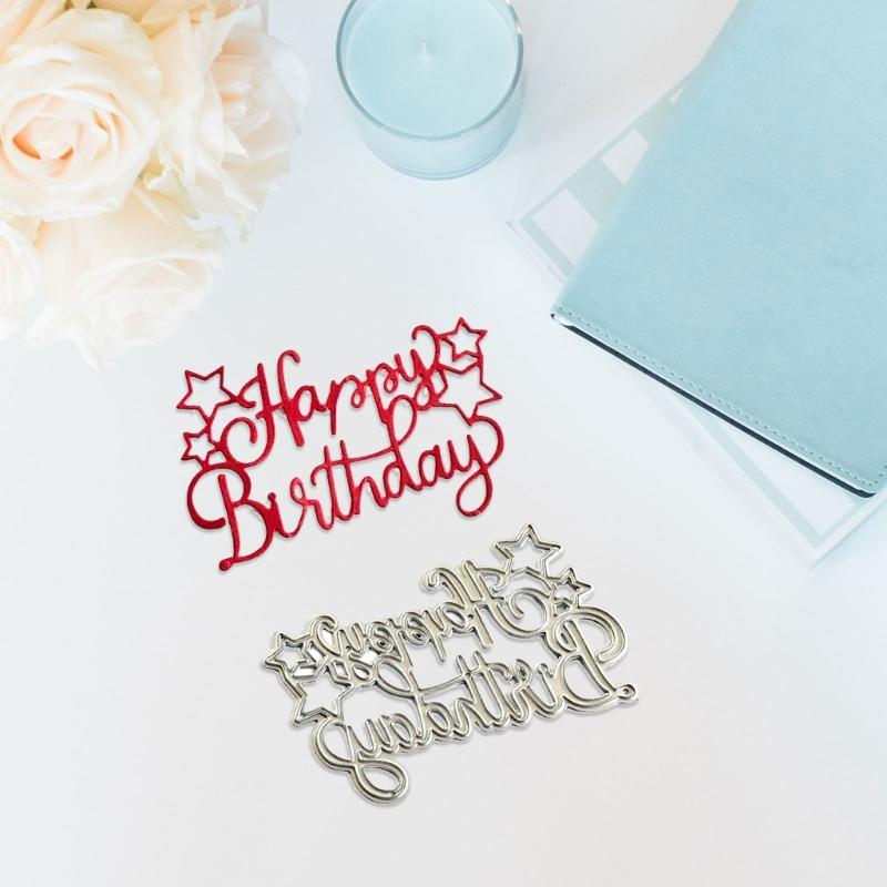 Happy Birthday Brief Stanzform Metall Präge Schablonen Kohlenstoffstahl Stanzformen für Kartenherstellung Scrapbooking Kunst Handwerk