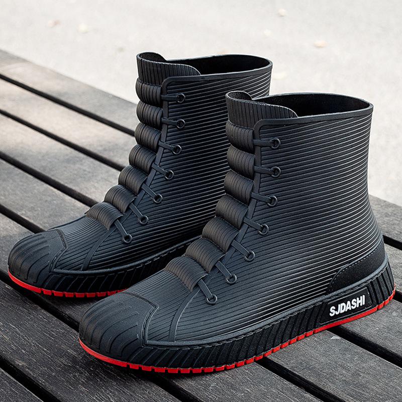 

2023 Men s Fashion Short Rain Boots: Waterproof, Non-slip Rubber Shoes for Couples 45