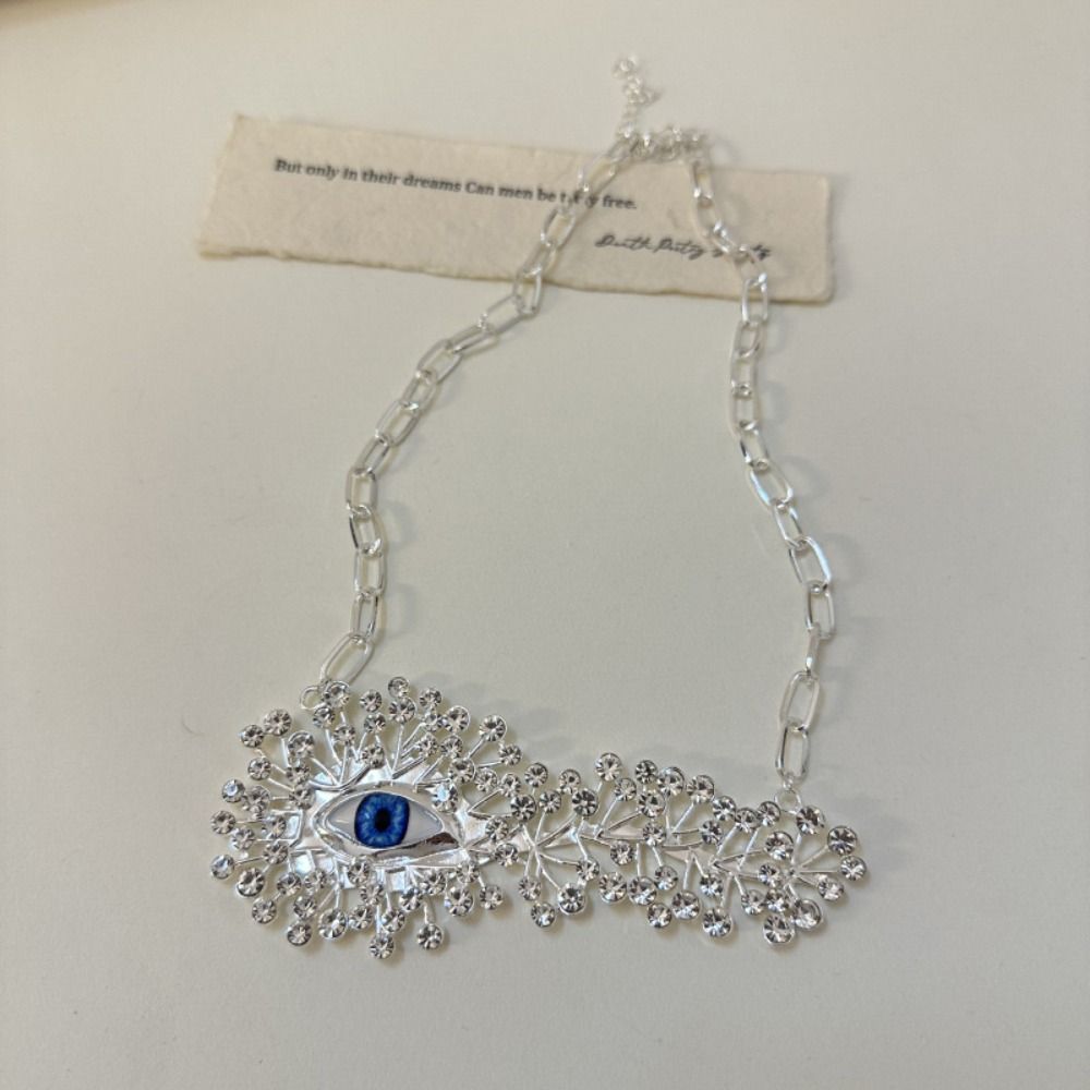 Gorgeous Statement Necklace Rhinestone Eye Pendant Brooch Show Eye Pendant Necklace  Fashion Show