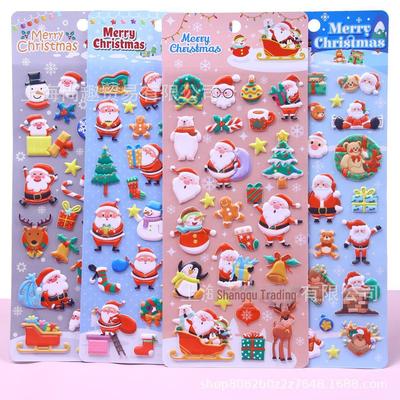 New 3D Christmas Foam Stickers: Children's Cartoon Santa, Snowflake & Elk Designs