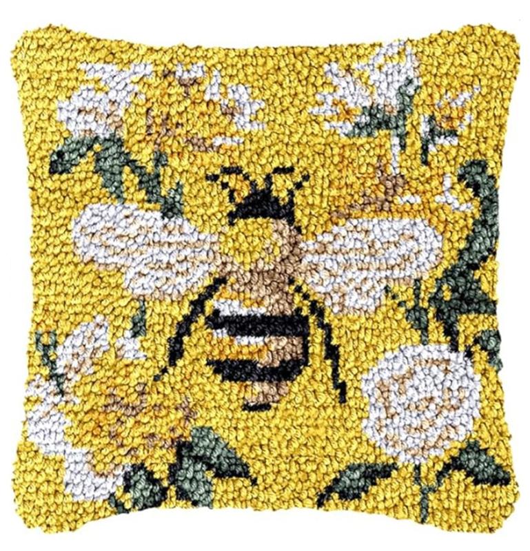 3d Segment Embroidery Pillow Wool Handcraft Diy Latch Hook Rug Kits Bee Sunflower Series Carpet Embroidery Materials Supplies