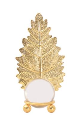 Laskavost Křišťálový podstavec Amulet Ornament Vstupní Štěstí Zboží Feng Shui Ornament Zlatý list (Střední, Zubatý)