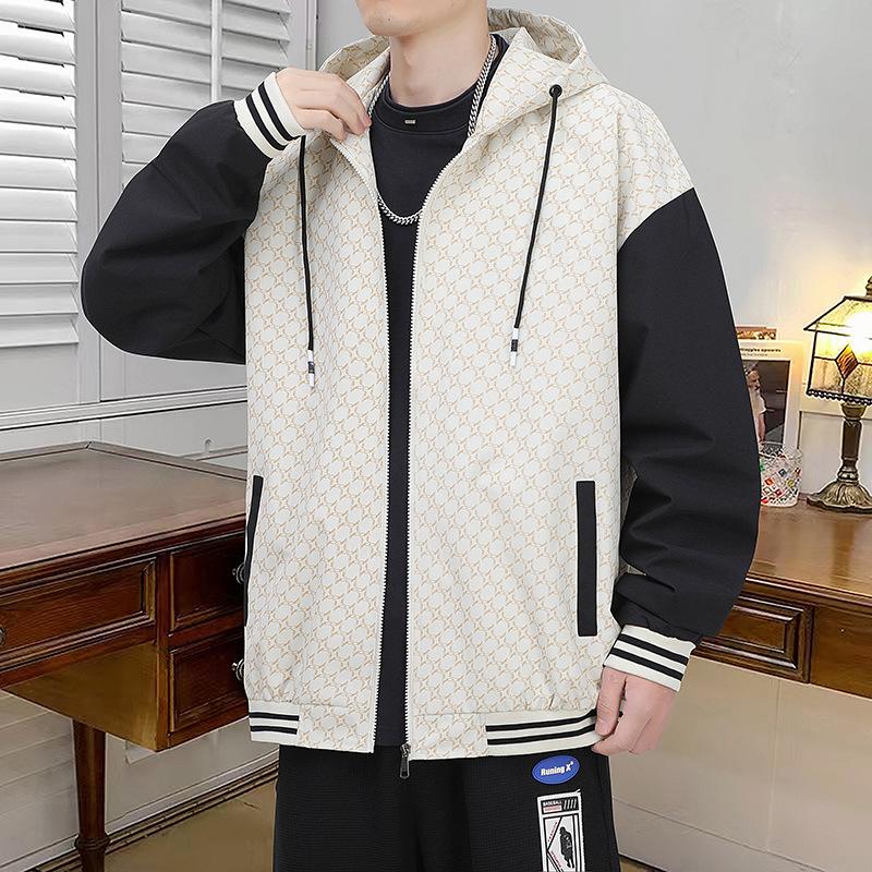 New Autumn Hooded Full-print Jacket Casual Sports Jacket Men M