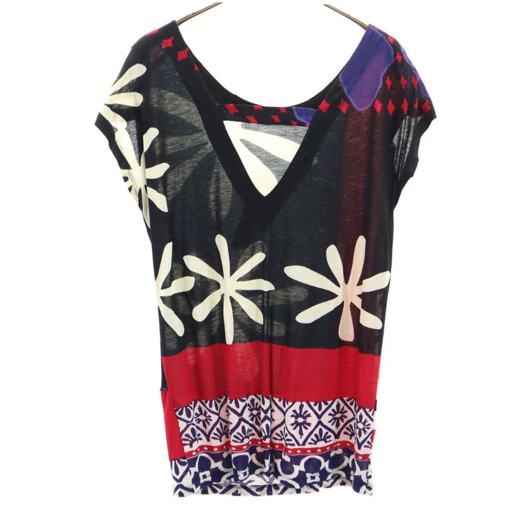 Desigual Floral French sleeve Cut S black Women Used