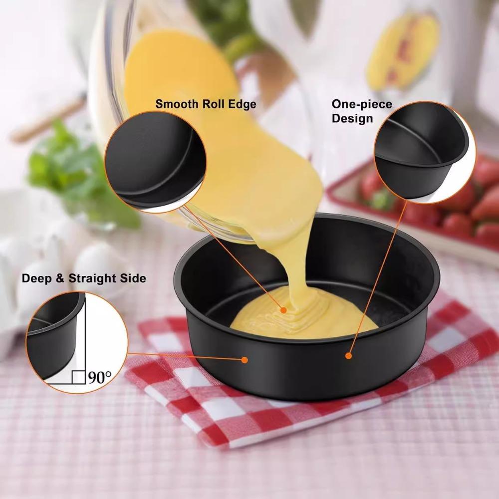 Food Grade 4/6/8/9/10 In Cake Mold Non Stick Carbon Steel Cake Tools Round Heat Resistant Food Container Household