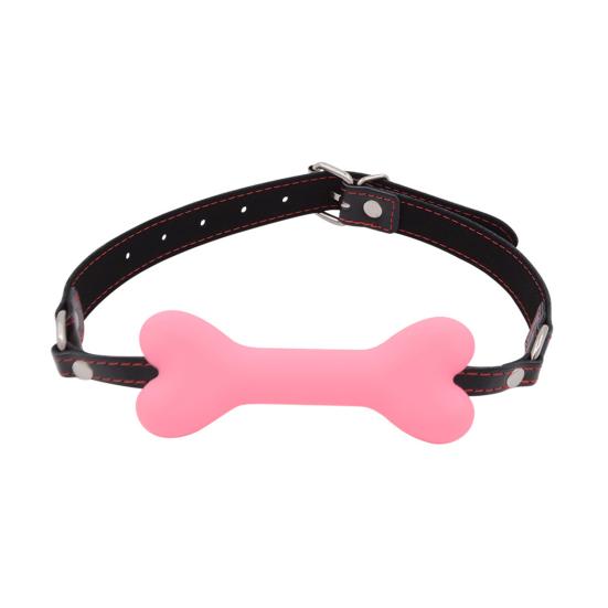 Bone-Shaped Silicone Ball Gag Adjustable BDSM Mouth Restraint for Bondage Roleplay Soft Body-Safe Discreet Adult Toy for Couples' Play