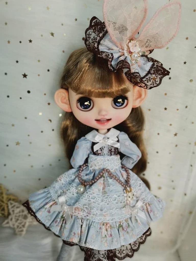 Blythe Obitsu Universal Doll Clothes Pink Rabbit Ears Costume, 24, Licca-chan, Azone, Dress,