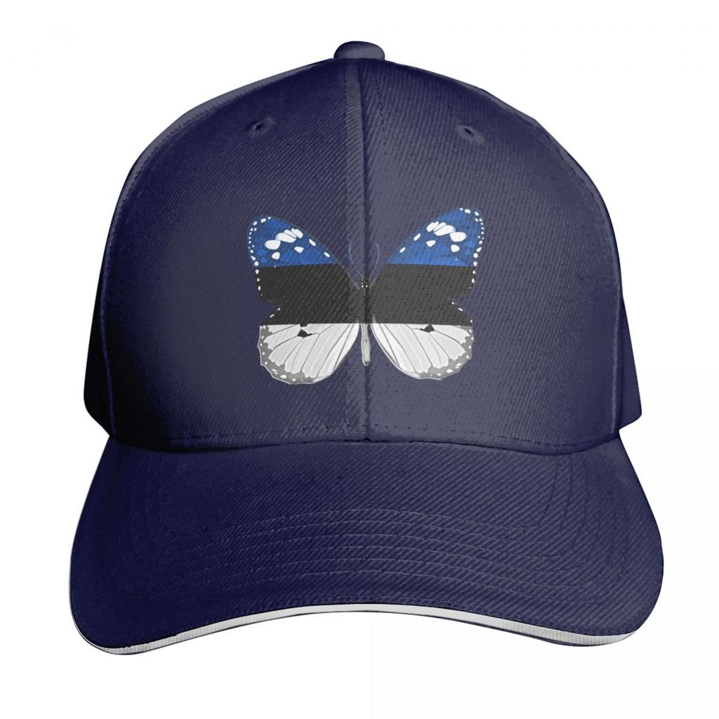 Butterfly Flag Of Estonia  Gift For EstoniaEstonia flagButterfly Baseball Cap Unisex Women Casual Summer Sport Sun Cap