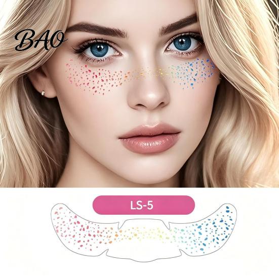 Beginner Friendly Face Stickers 6Pcs Holographic Freckle Stickers, Shimmer Temporary Tattoos with Waterproof European American Style Makeup Adhesive,
