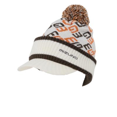 Golf Breath Thermo MG Logo Knit with One Size Fits All Cap, Cap, Brim, Heat-Generating Material, Hat, E2MWB708, Women's, Off-White,