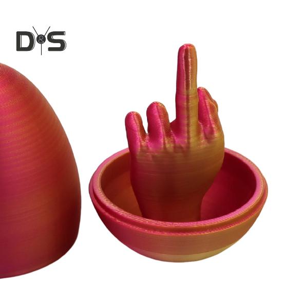 Velikonoční vajíčko s prostředníčkem, 3D tisk, velikonoční překvapení, velikonoční košík, nezbytné kreativní žertovné dárky pro dospělé