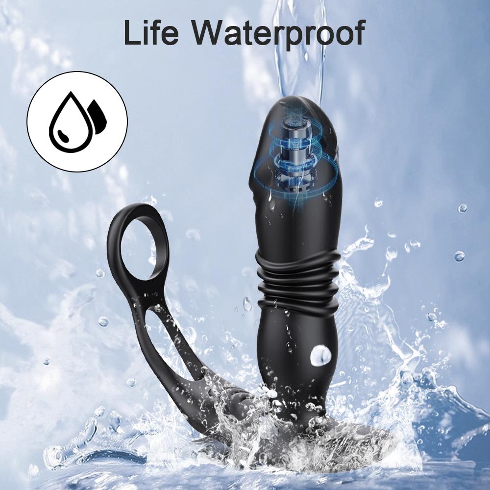 Männlicher Stoßender Prostata-Massagegerät Bluetooth APP Buttplug Vibrator für Männer Schwul Anal Dildo Prostata-Stimulator Sexspielzeug für Paare