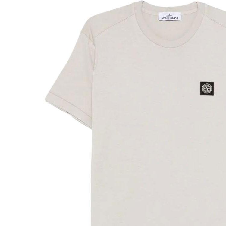 STONE ISLAND Crew Neck Short Sleeve Solid T-Shirt Men Tops L1S152100027S0013-V0061