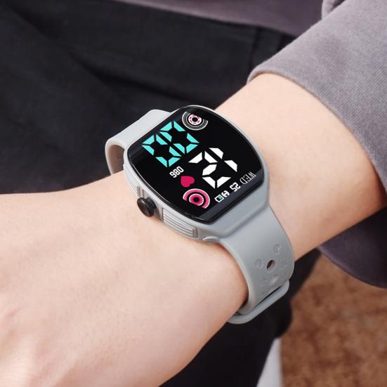 Yousheng Electronic Watch Waterproof Power-saving LED Display Multifunctional Low Consumption Precise Time Lightweight Square Dial Sports Watch for