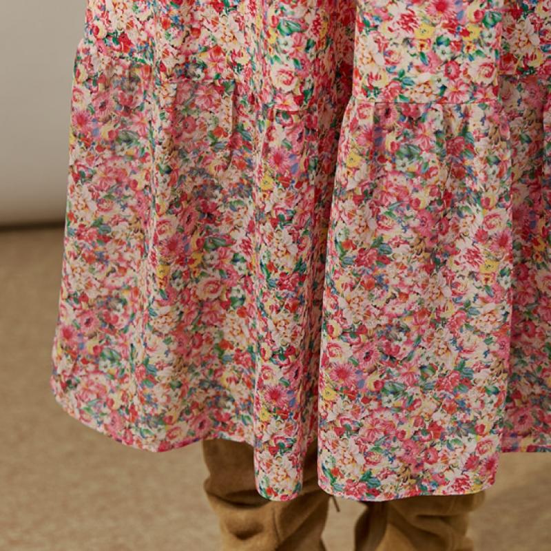 Maxza Floral Chiffon Smock Tiered Dress Zf07qp002nh