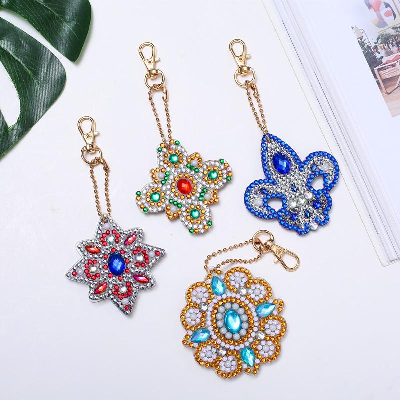 Special-Shaped Brick Diamond Painting Keychain Diy Christmas Series Cartoon Decorative Small Pendant