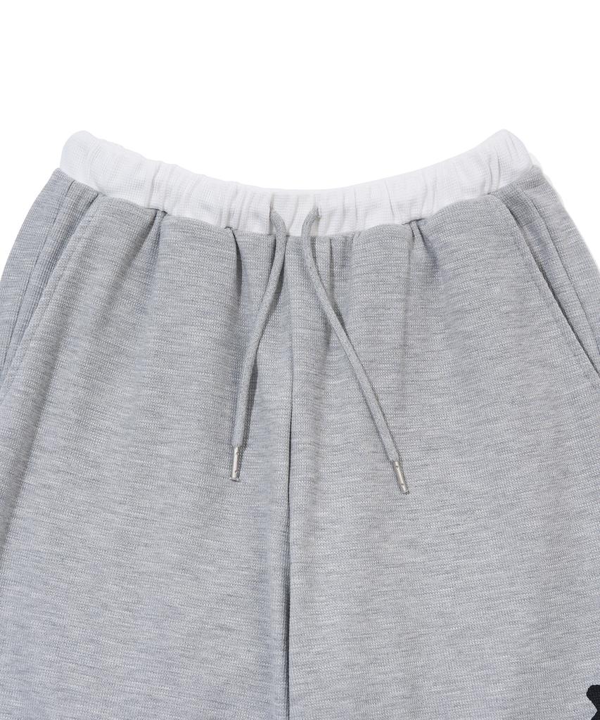 YOUHEE [3Colors] Graphic Waffle Sweat Pants