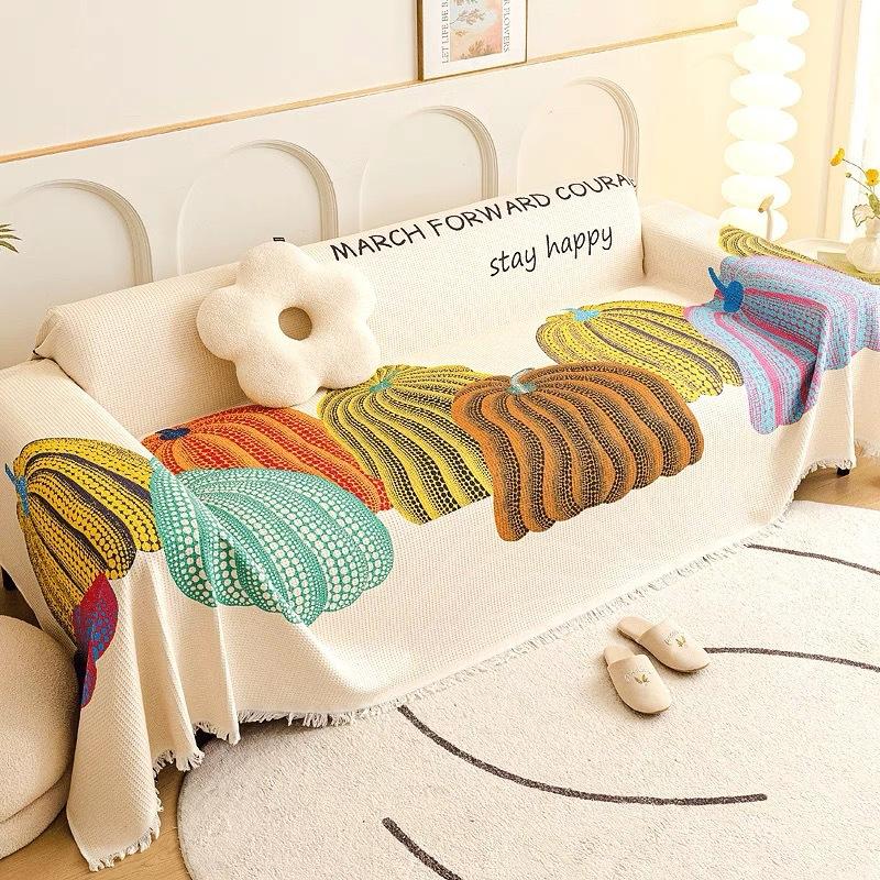 

Конопляная подушка для дивана, тканый жаккард, двусторонняя бахрома, накидка, винтажный деревенский стиль, противоскользящий плед для дивана 90*240cm