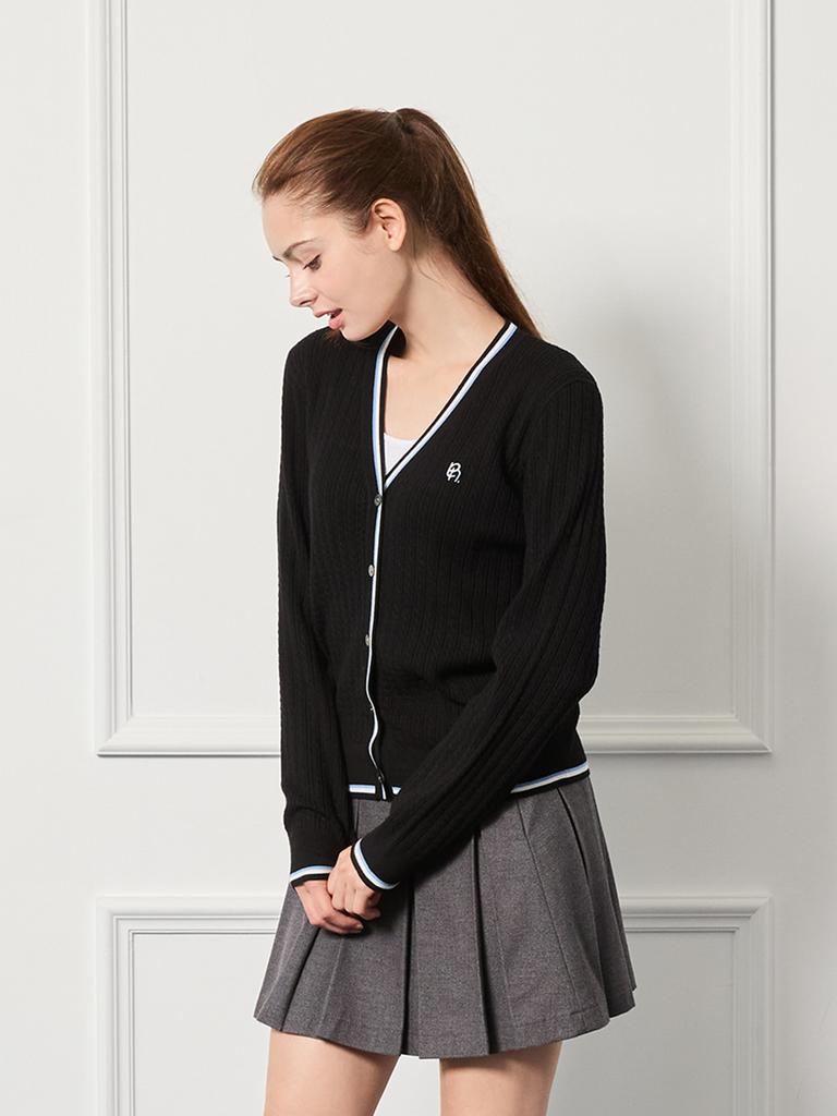 NITINA Slim Cable Cardigan Bk