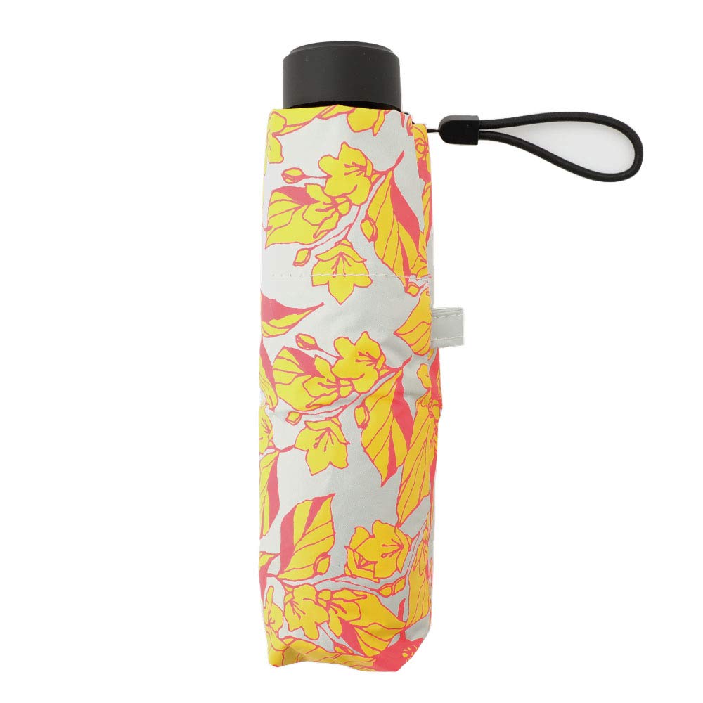The smallest micro parasol with a floral UV and suitable for both sunny and rainy world's 5-fold pattern, 99.99% protection, days. Off-white.