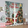 2pcs,2D Plane Printing Popular Curtain Panels Festive Wonderland Versatile Durable Polyester (without Rod) Decorations Inside