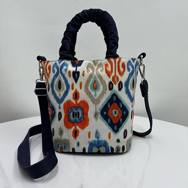 

WTEMPO Сумка через плечо ручной работы в этническом стиле, холщовая сумка, универсальная сумка для поездок на работу, подарок, сумочки в стиле Майяр 1pc синий