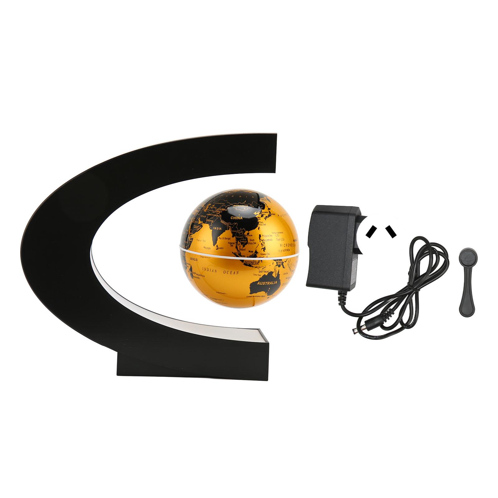 

Магнитный левитационный шар золотистый со встроенным светодиодом, матовая текстура, в форме буквы С, 3 дюйма, 12 В, 1 А, магнитная левитация AU Plug 100‑240V