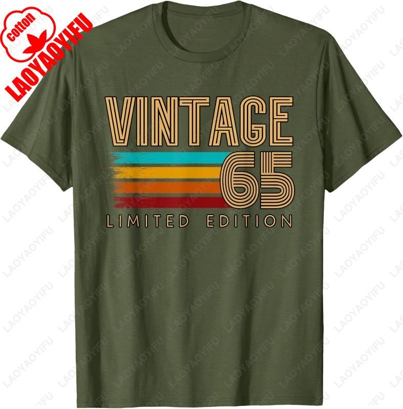 1960 Urodziny Vintage 65 Koszulka 65. Prezent Urodzinowy Śmieszna Koszulka Unisex Streetwear Letnia Oddychająca Bawełna Koszulki Modne Topy