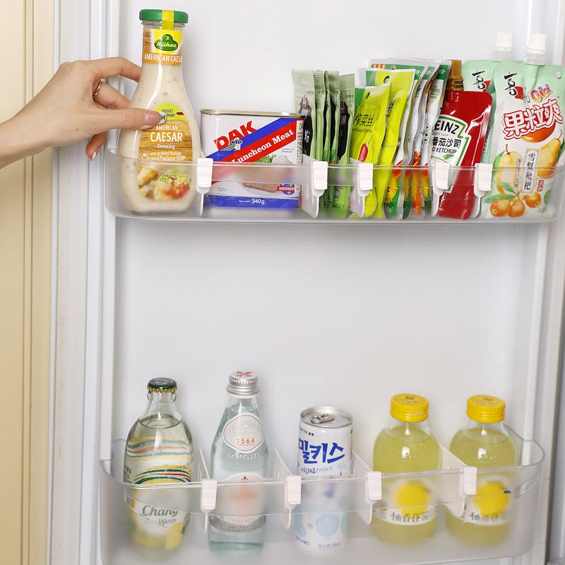 4 Pcs Refrigerator Side Door Snap-On Snacks & Drinks Adjustable Dividers