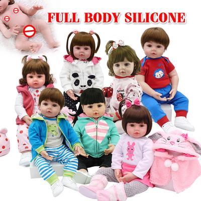 Klasik 18 İnç Tam Silikon Gövde Yenidoğan Bebek Bebeği 48 cm Gerçekçi Yenidoğan Bebek Bebeği Oyuncakları Suya Koyulabilir Yürümeye Başlayan Çocuk Uyku Zamanı Banyo Oyun Arkadaşı Bebeği