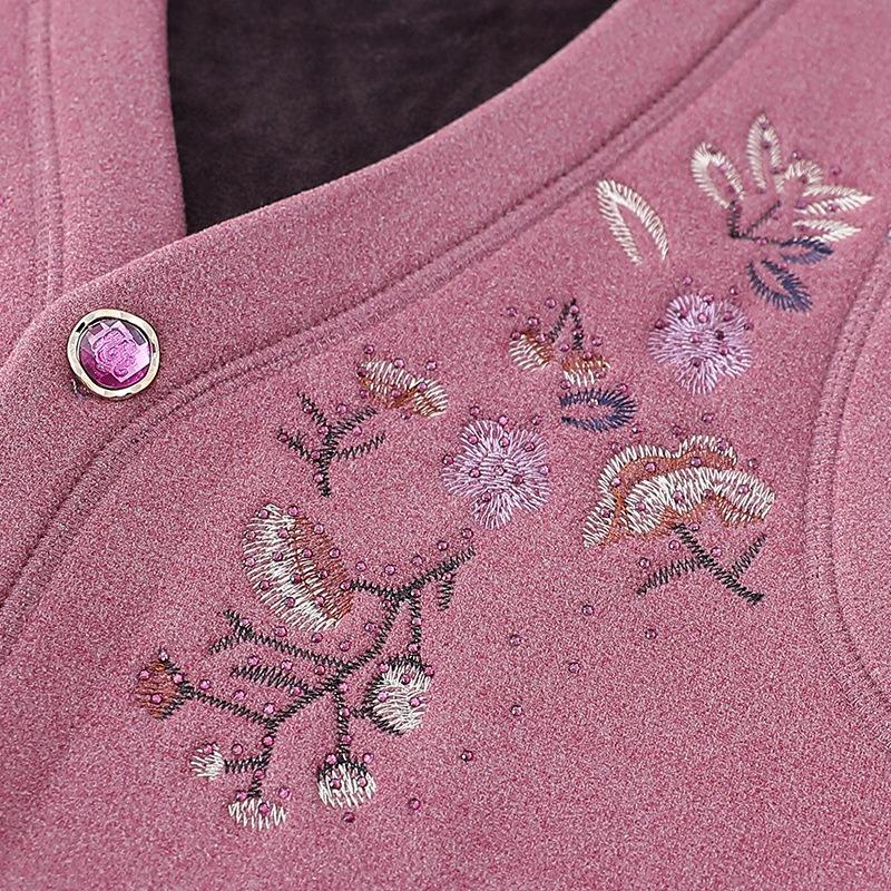 Women's Vest Autumn and Winter Velvet Thickened Vest Old Lady Warm Vest