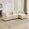 Cloud Sofa Ottoman Only, Modern Sectional Couch, for Living Room, Double Layer Upholstered Seat Cushion, Breathable Chenille Fabric, Beige,DE501DBG