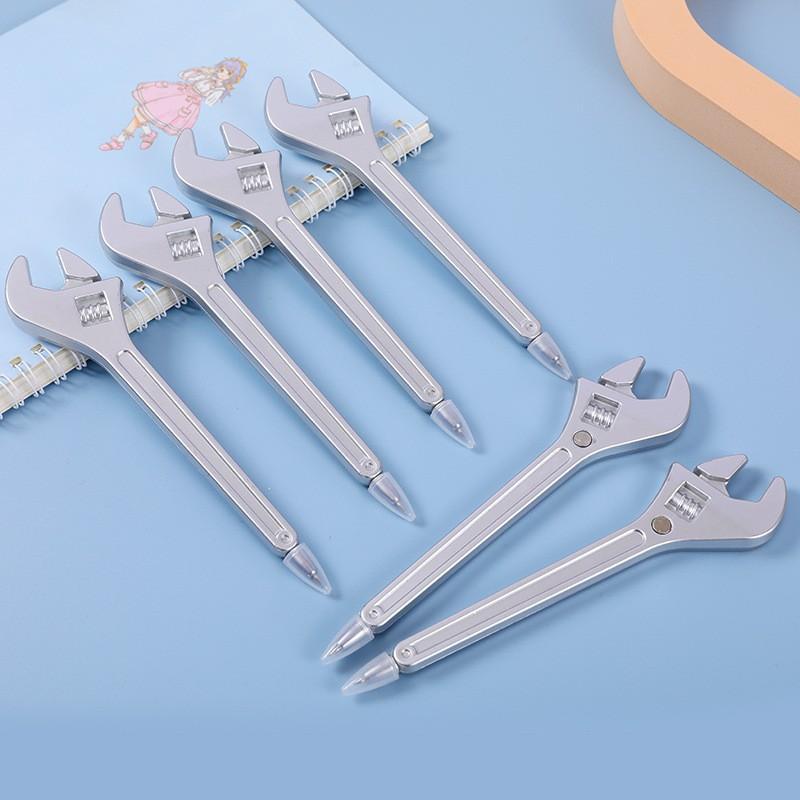 2Pcs Wrench Shape Design Ballpoint Pens Comfortable Grip Smooth Writing Pens Students Creative Stationery Party Gift