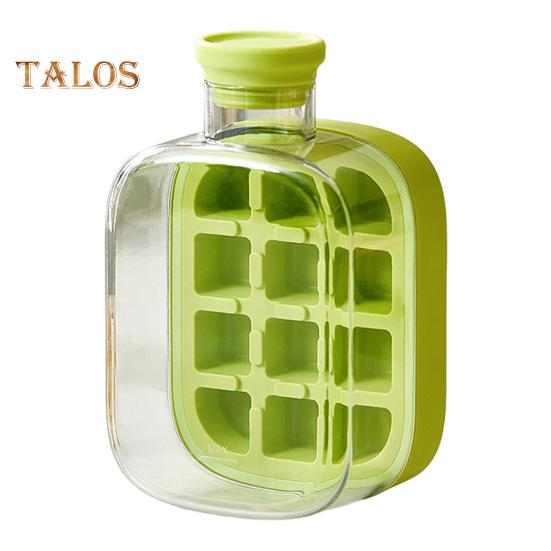 Bandeja de hielo con tapa, molde eficiente para hacer hielo en el congelador, fácil de liberar, sin contacto, para hacer cubitos de hielo, para bebidas, café y cócteles.