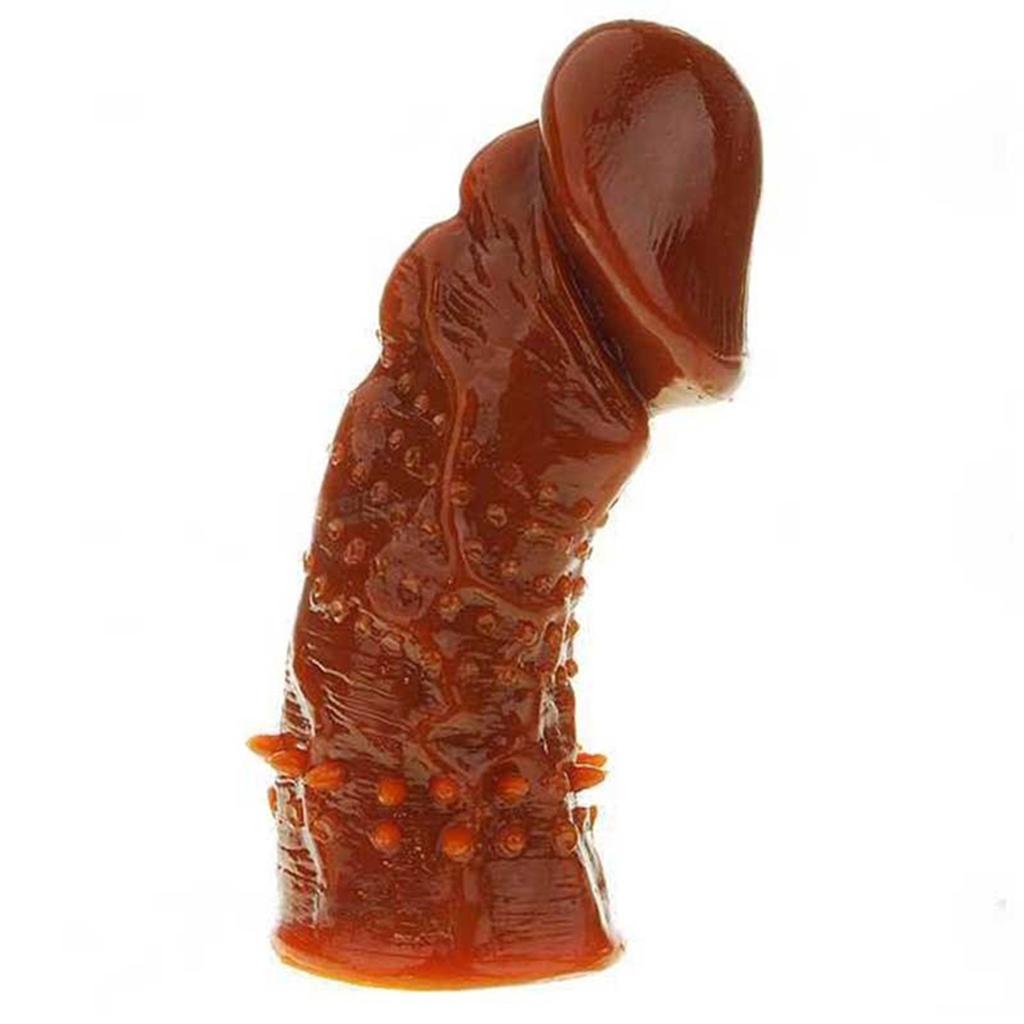 Soft Silicone Condom Thick Penis Extender Wolftooth Stretchable Sleeve Adult Toy