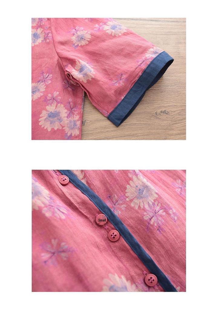 2025 Korean Plus-Size Retro Print Two-Piece Set for Women