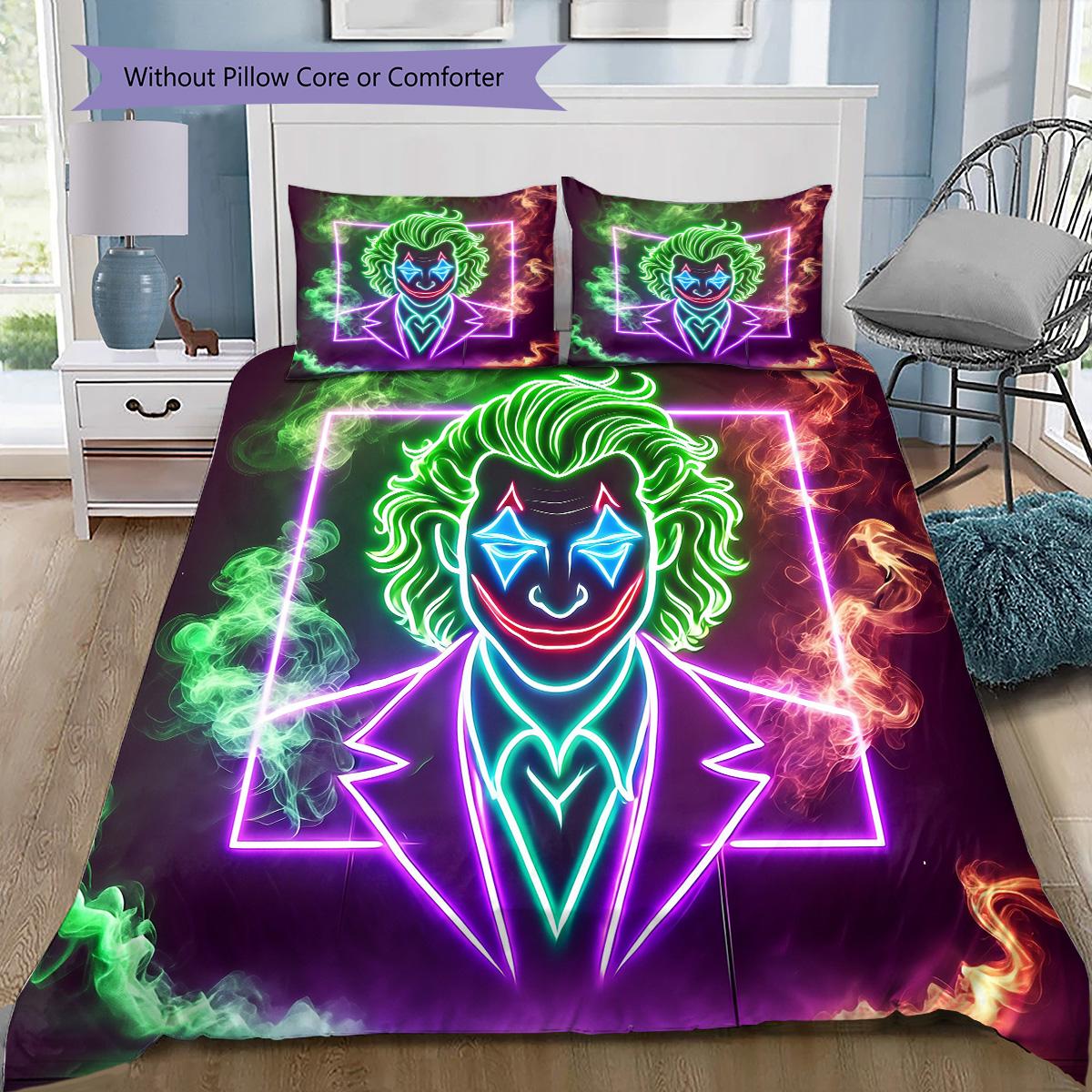 

Smoke Clown Bedding Set, 1 Duvet Cover & 2 Pillowcases, Suitable for Home, Great Gift for Movie Fans 135x200cm