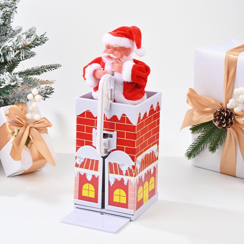 Electric Climbing Ladder Santa Claus Toy for Kids' Christmas Decoration