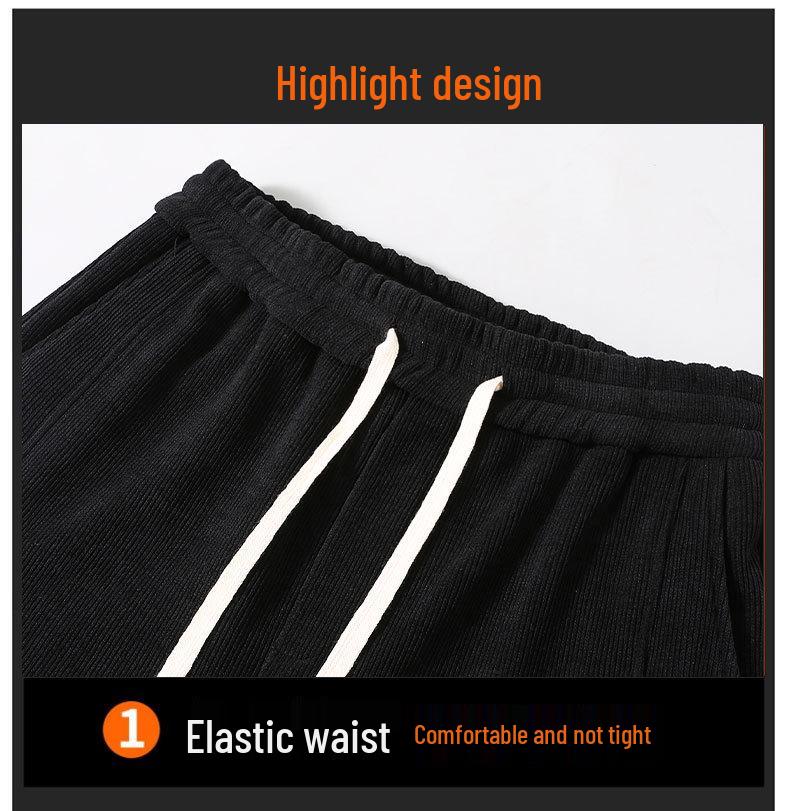 Men's Plus Size Fleece-Lined Corduroy Pants - Straight, Loose Fit, Autumn/Winter Casual Trousers